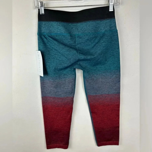 ATHLETA Relay Capri Gradient Ombre Multi Red Blue Activewear Workout Legging - Picture 5 of 13